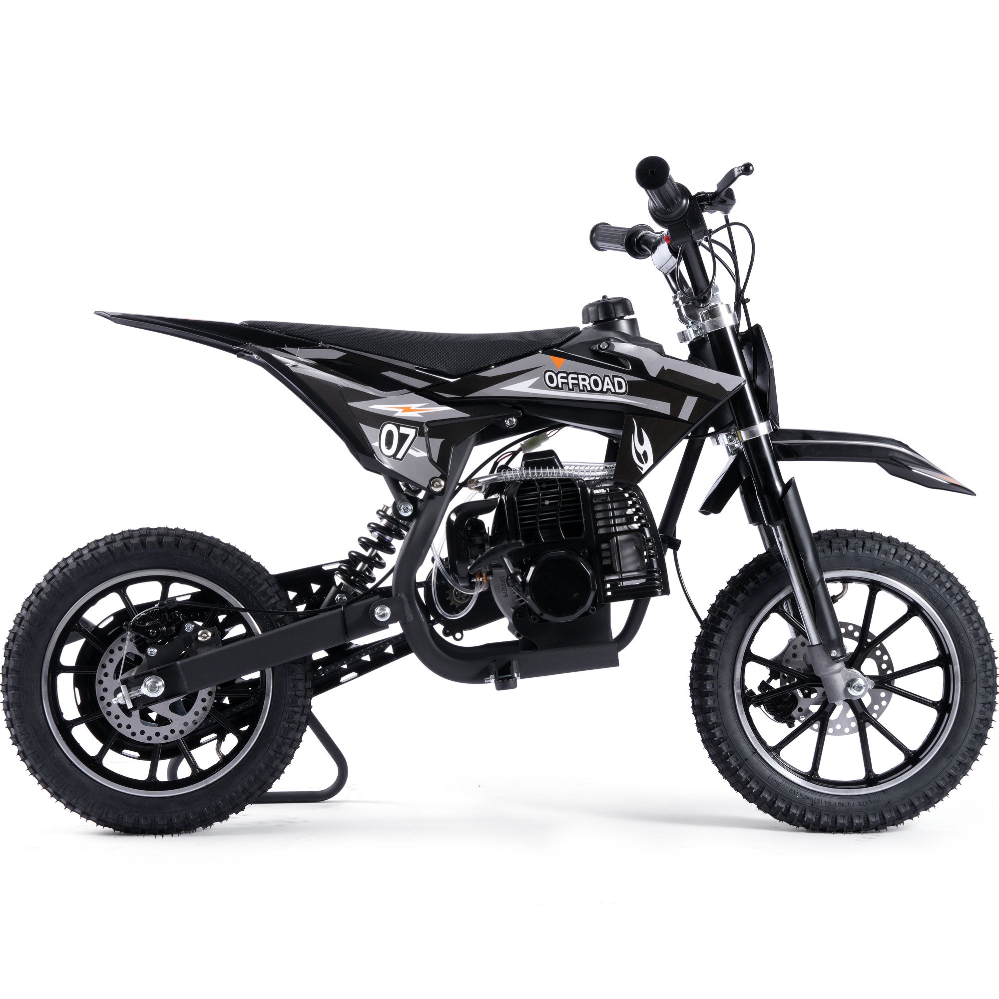 MotoTec Pioneer 49cc 2-Stroke Kids Gas Dirt Bike Black