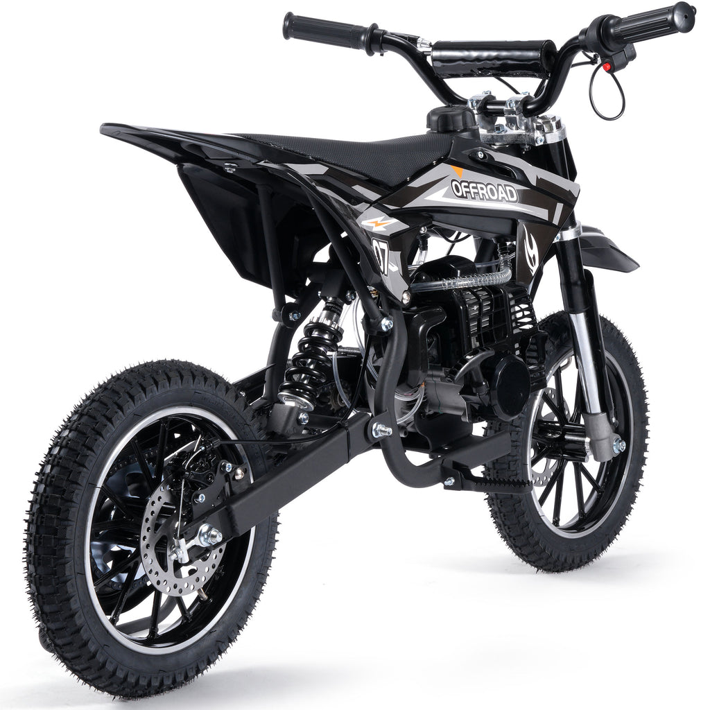 MotoTec Pioneer 49cc 2-Stroke Kids Gas Dirt Bike Black