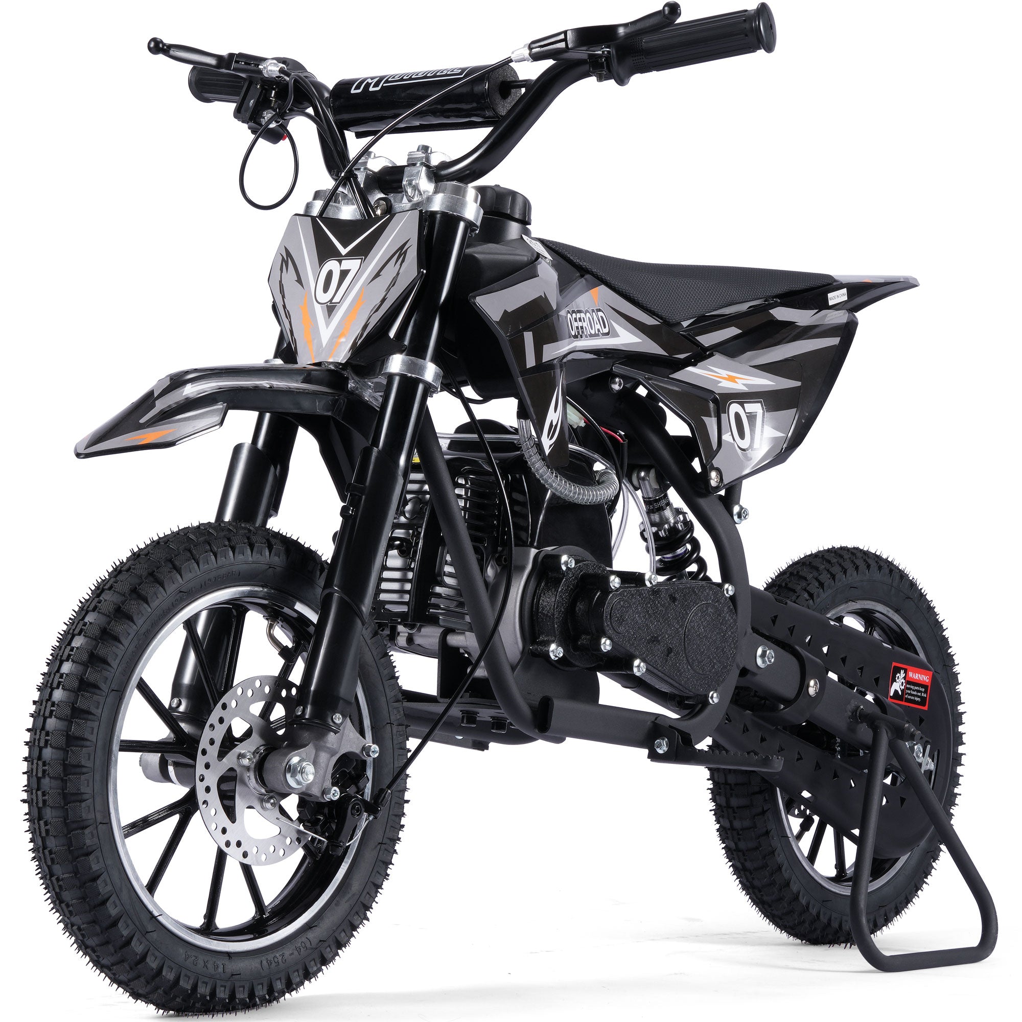 MotoTec Pioneer 49cc 2-Stroke Kids Gas Dirt Bike Black