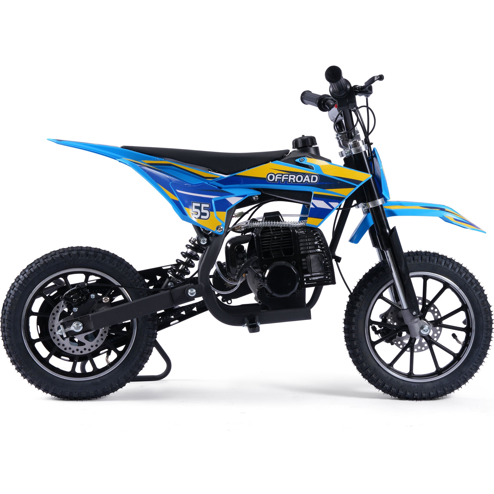 MotoTec Pioneer 49cc 2-Stroke Kids Gas Dirt Bike Blue