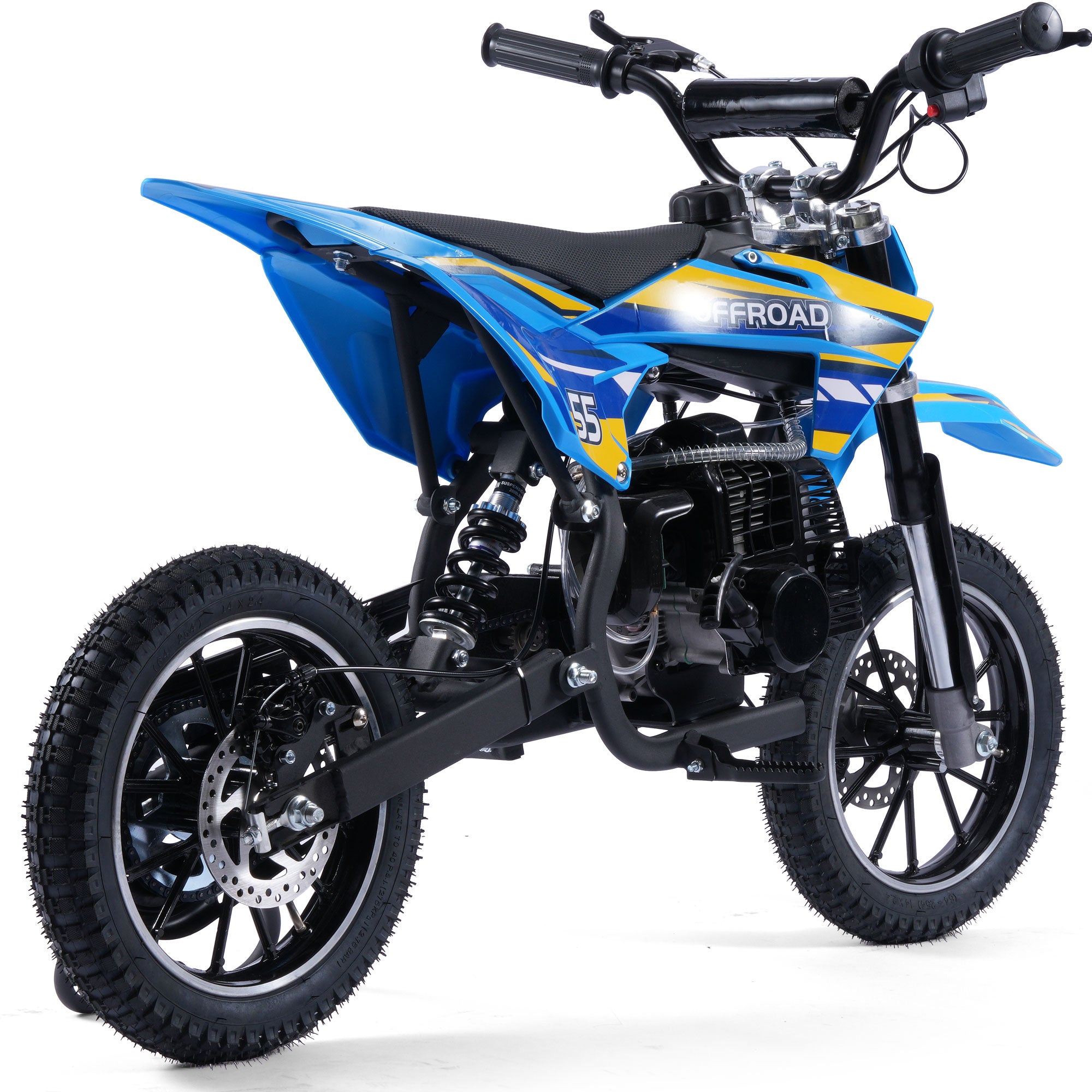 MotoTec Pioneer 49cc 2-Stroke Kids Gas Dirt Bike Blue