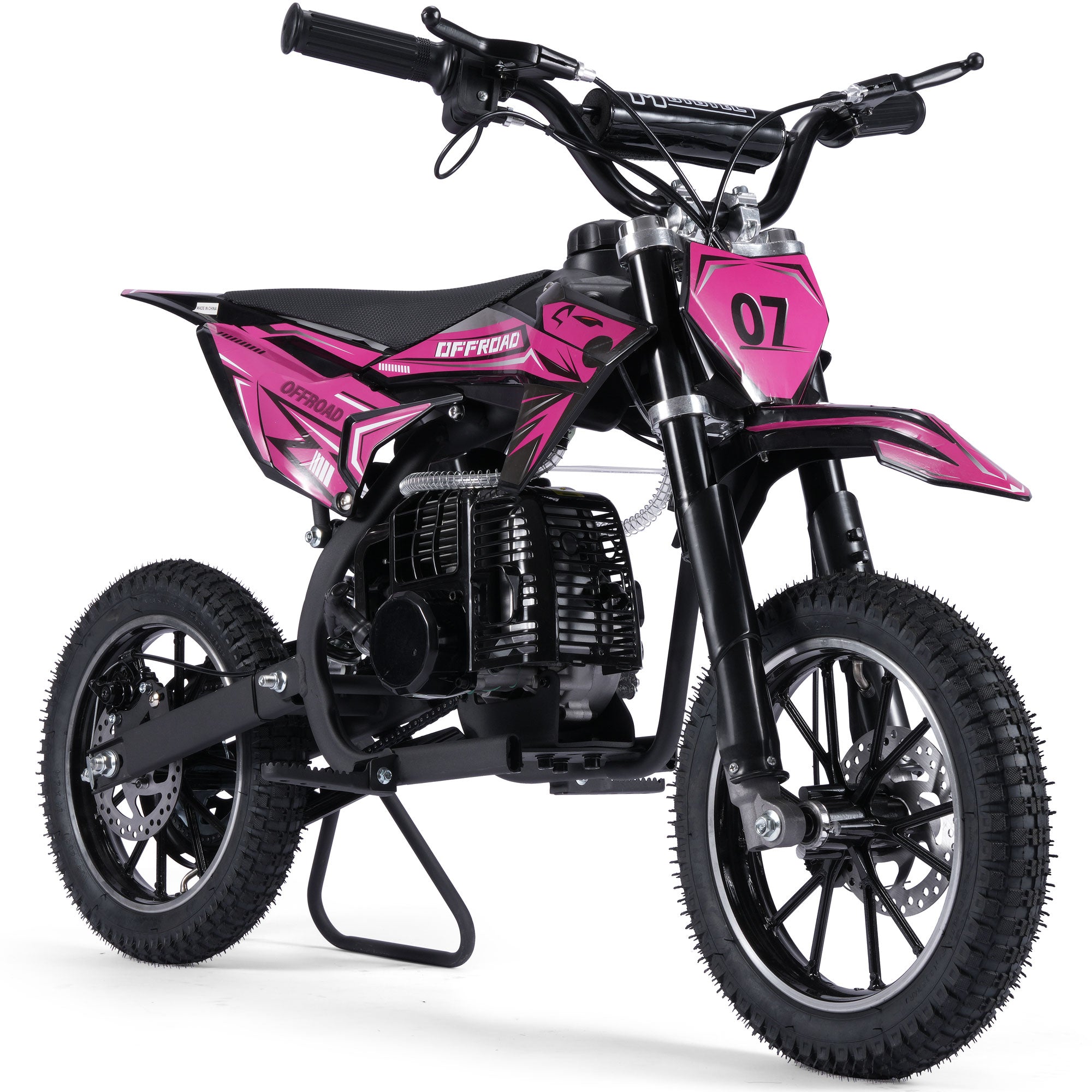 MotoTec Pioneer 49cc 2-Stroke Kids Gas Dirt Bike Pink