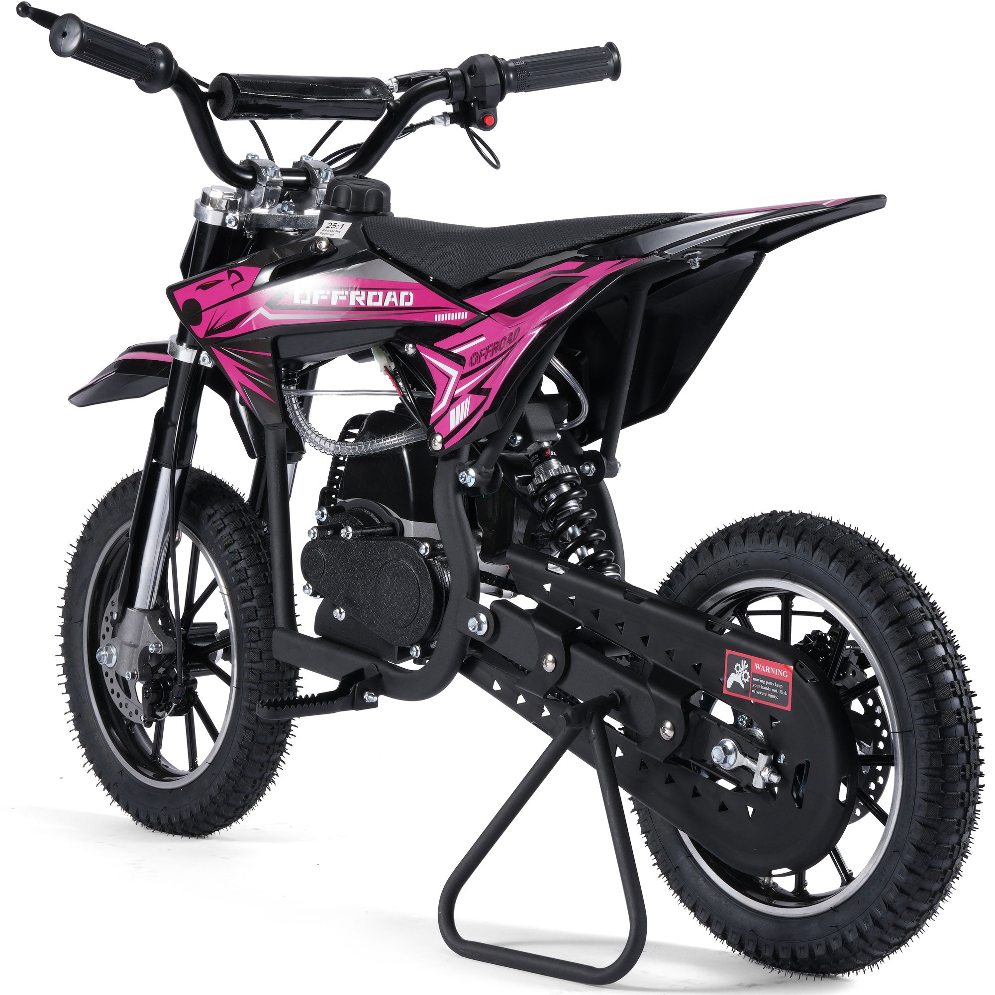 MotoTec Pioneer 49cc 2-Stroke Kids Gas Dirt Bike Pink