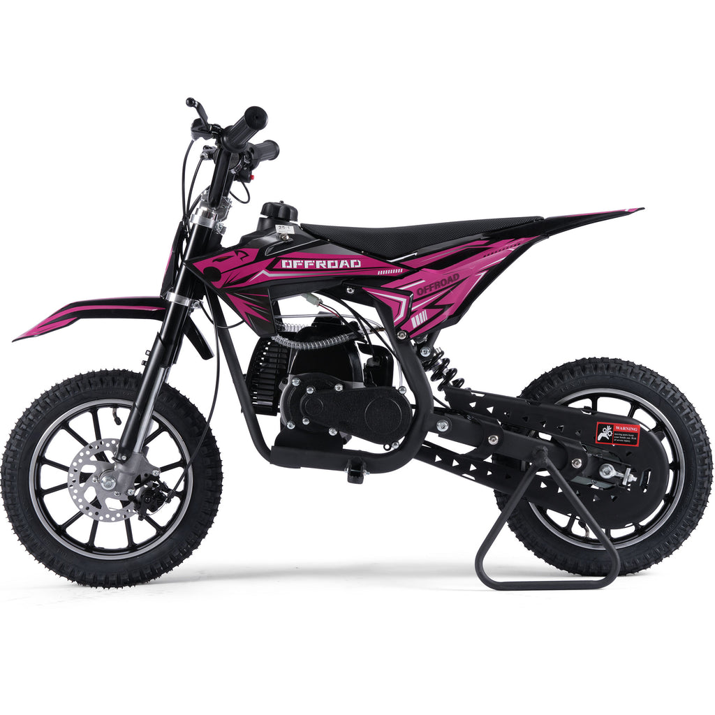 MotoTec Pioneer 49cc 2-Stroke Kids Gas Dirt Bike Pink