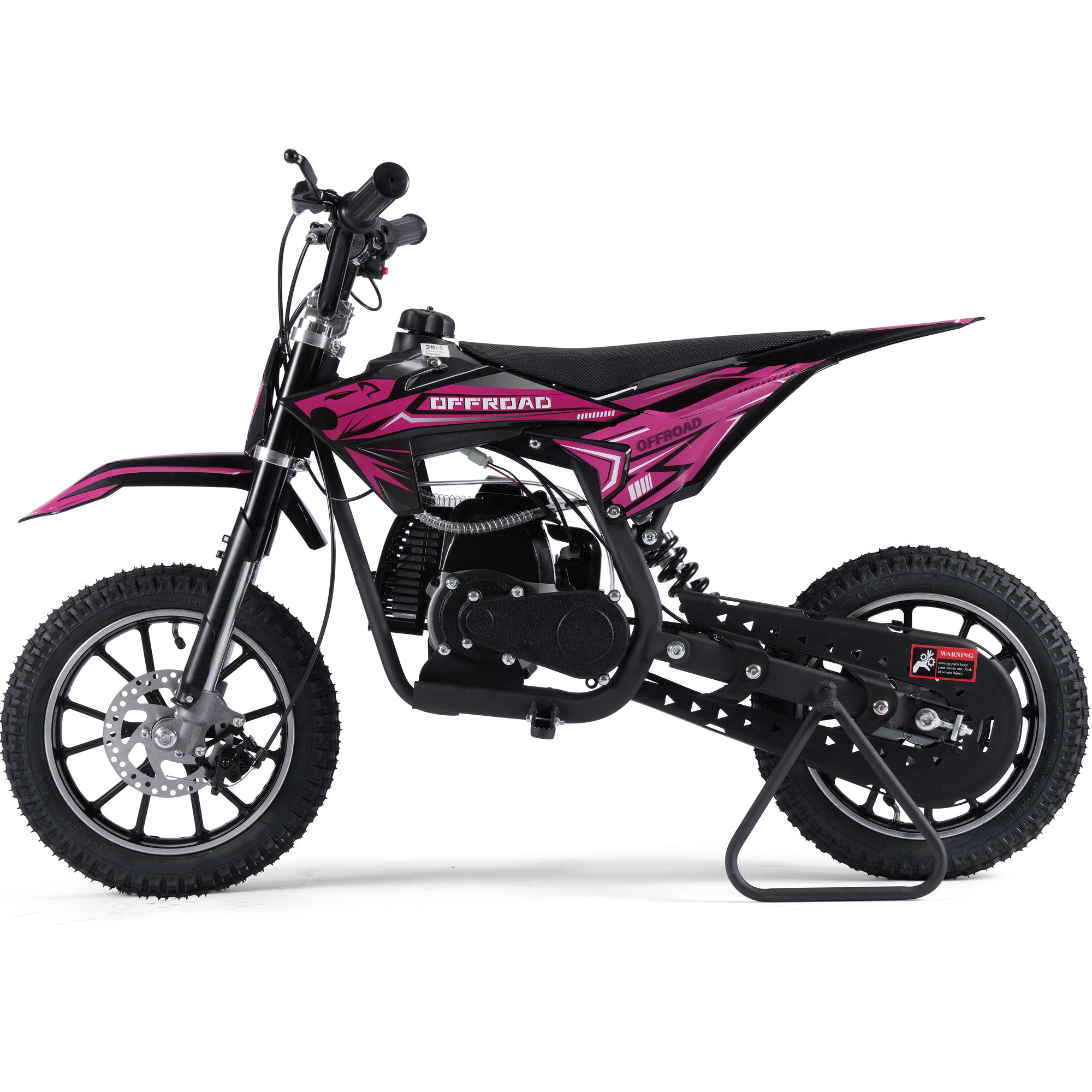 MotoTec Pioneer 49cc 2-Stroke Kids Gas Dirt Bike Pink