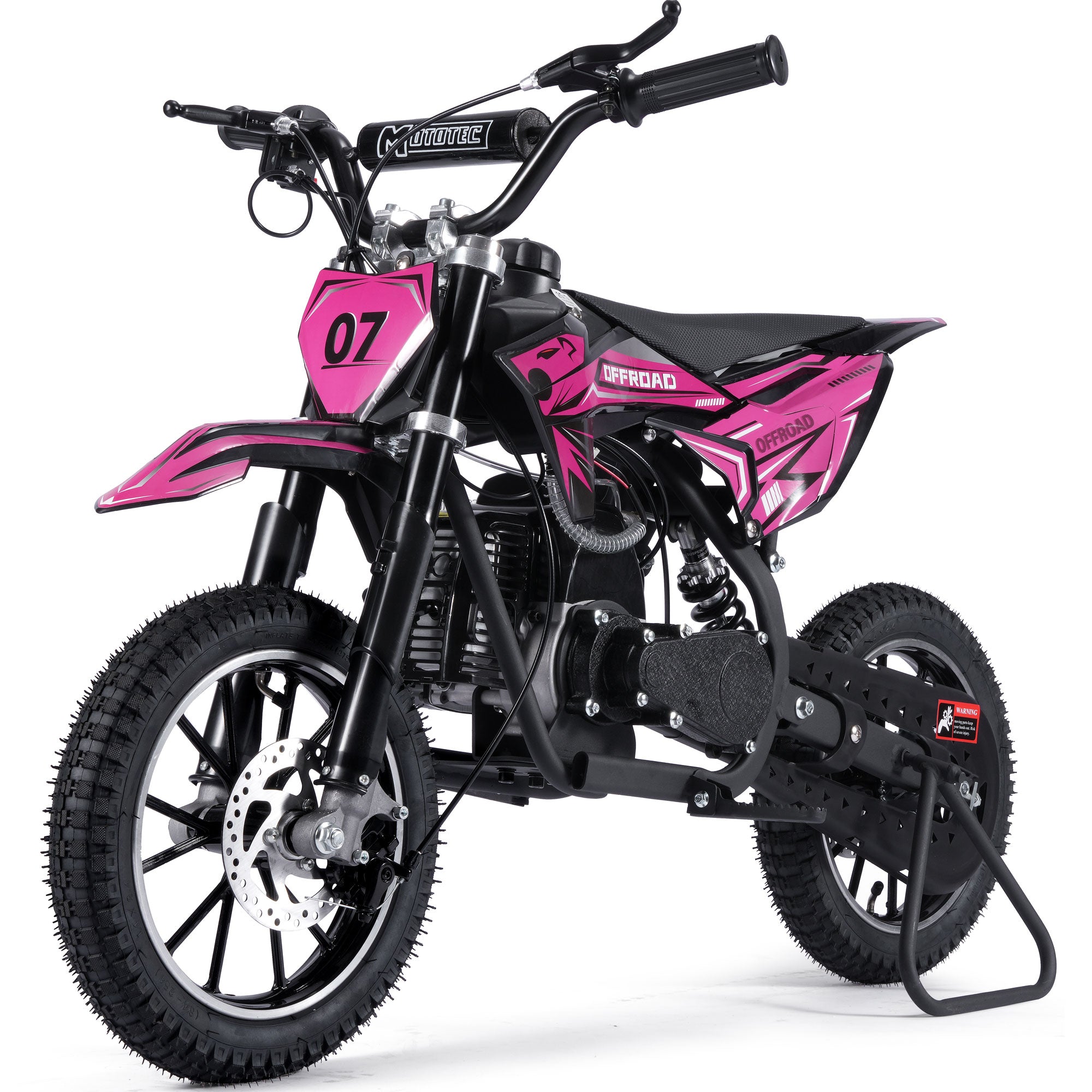 MotoTec Pioneer 49cc 2-Stroke Kids Gas Dirt Bike Pink