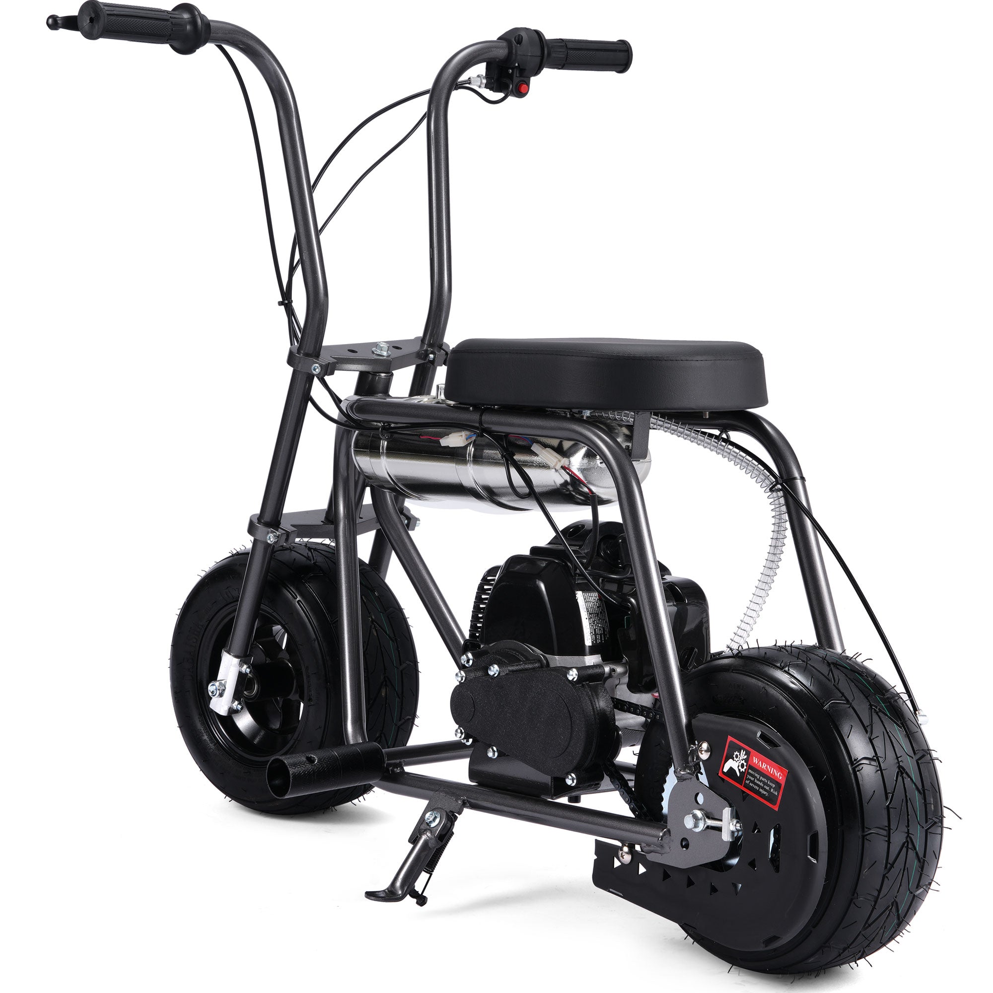 MotoTec Wild Rover 49cc 2-Stroke Kids Gas Mini Bike Grey
