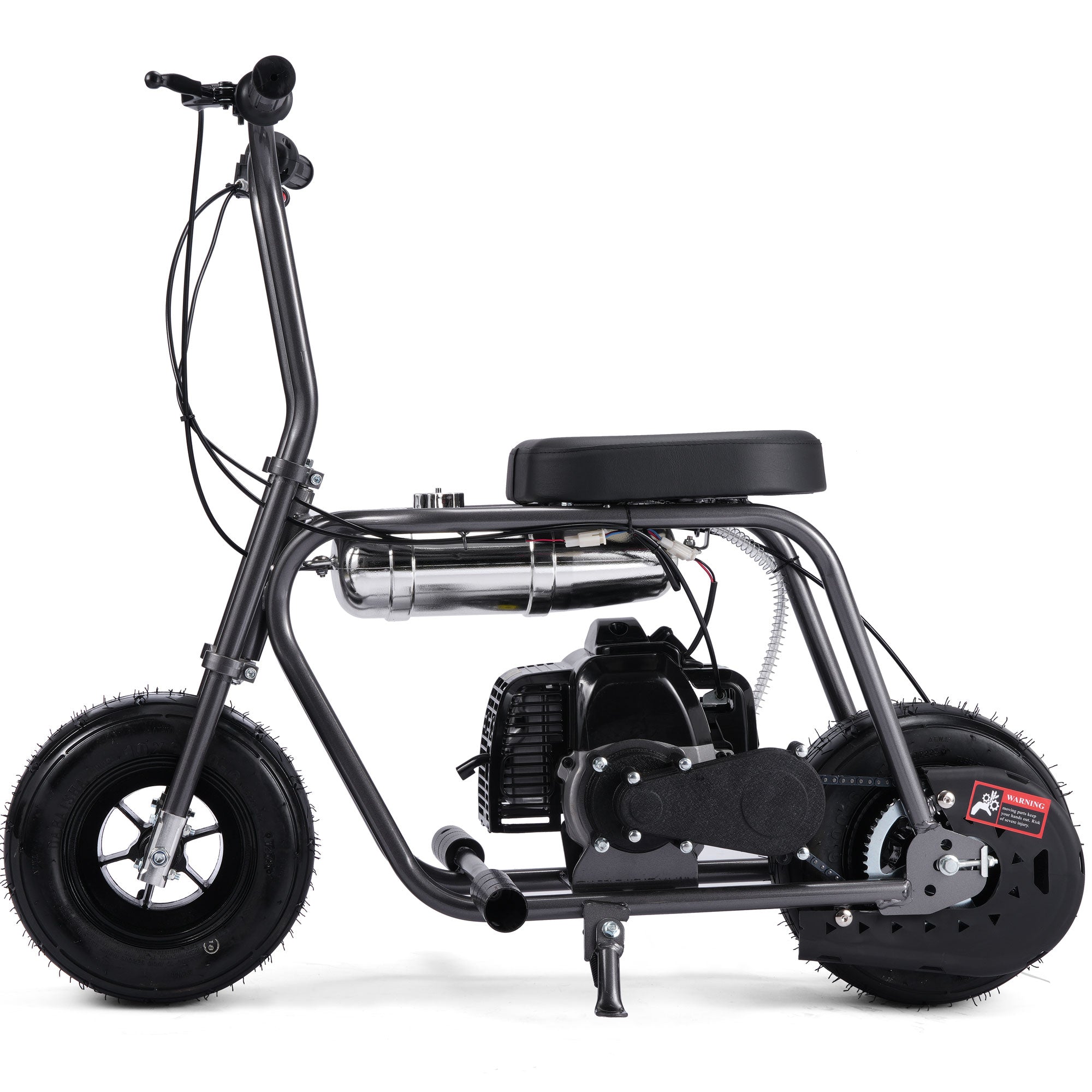 MotoTec Wild Rover 49cc 2-Stroke Kids Gas Mini Bike Grey