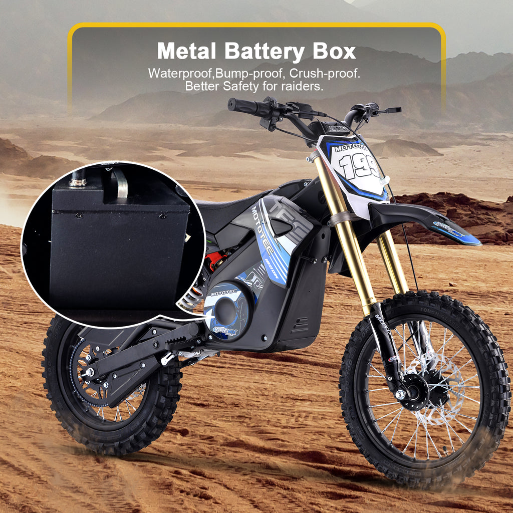 MotoTec 48v 1800w Pro Electric Dirt Bike Lithium Orange